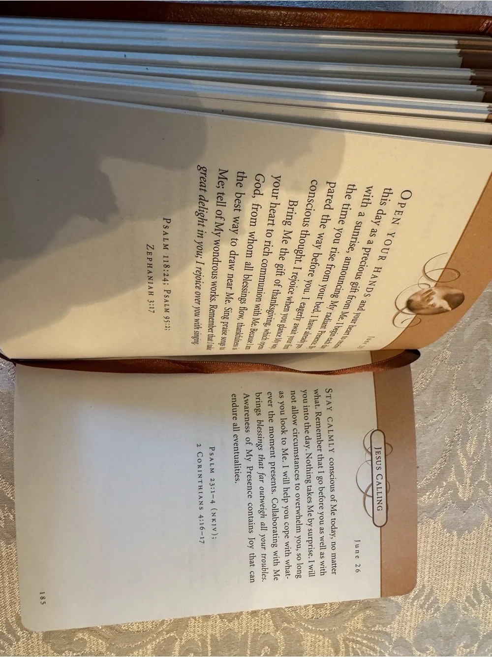 Jesus Calling Leather Journal by Sarah Young - Tan
